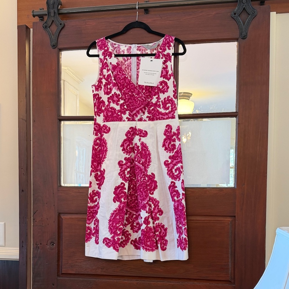 Sportmax Pink and White Midi Dress